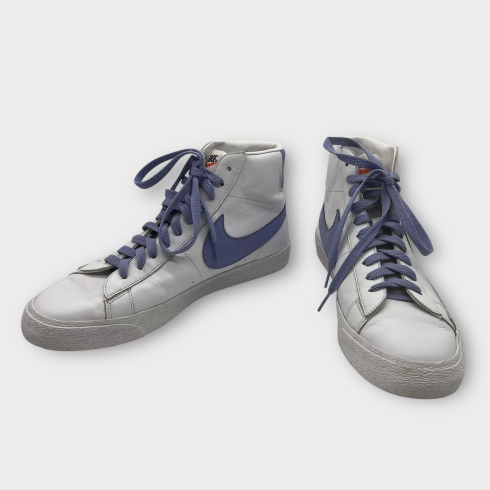 Nike Blazer Mid Custom With Name KAYLEE On Back Women’s 9.5 White Lavender NICE! - Picture 3 of 7
